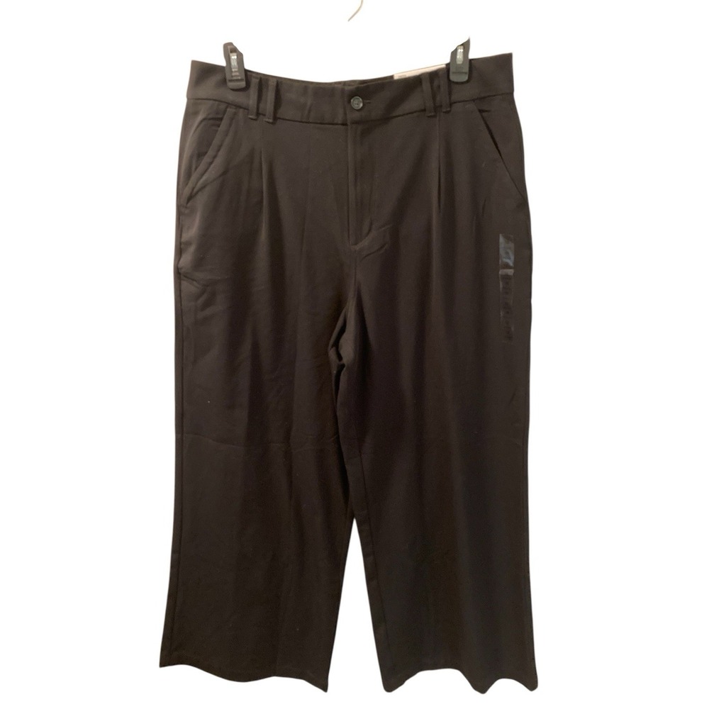 American Eagle Pants Black Super High Rise Wide Leg Sz 18 34W Stretch NWT